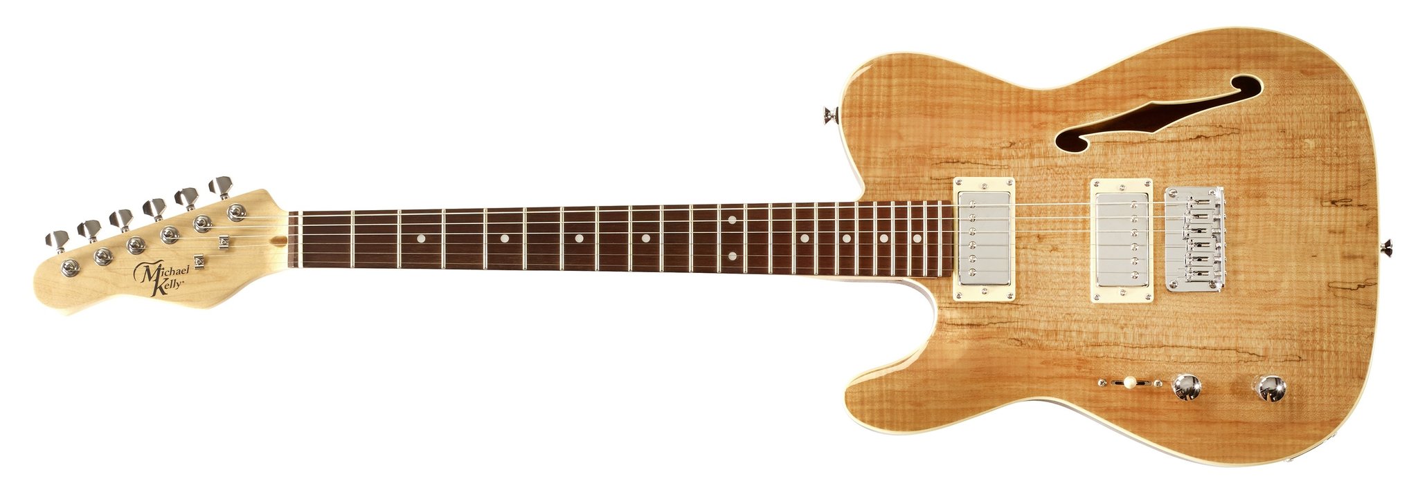 58 Thinline Lefty Spalted Maple Front